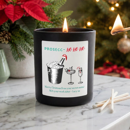 Personalised Prosecco Christmas Candle, Funny Prosecco Lover Gift - The Word Shack
