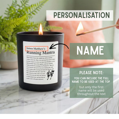 Personalised Running Mantra Candle - The Word Shack
