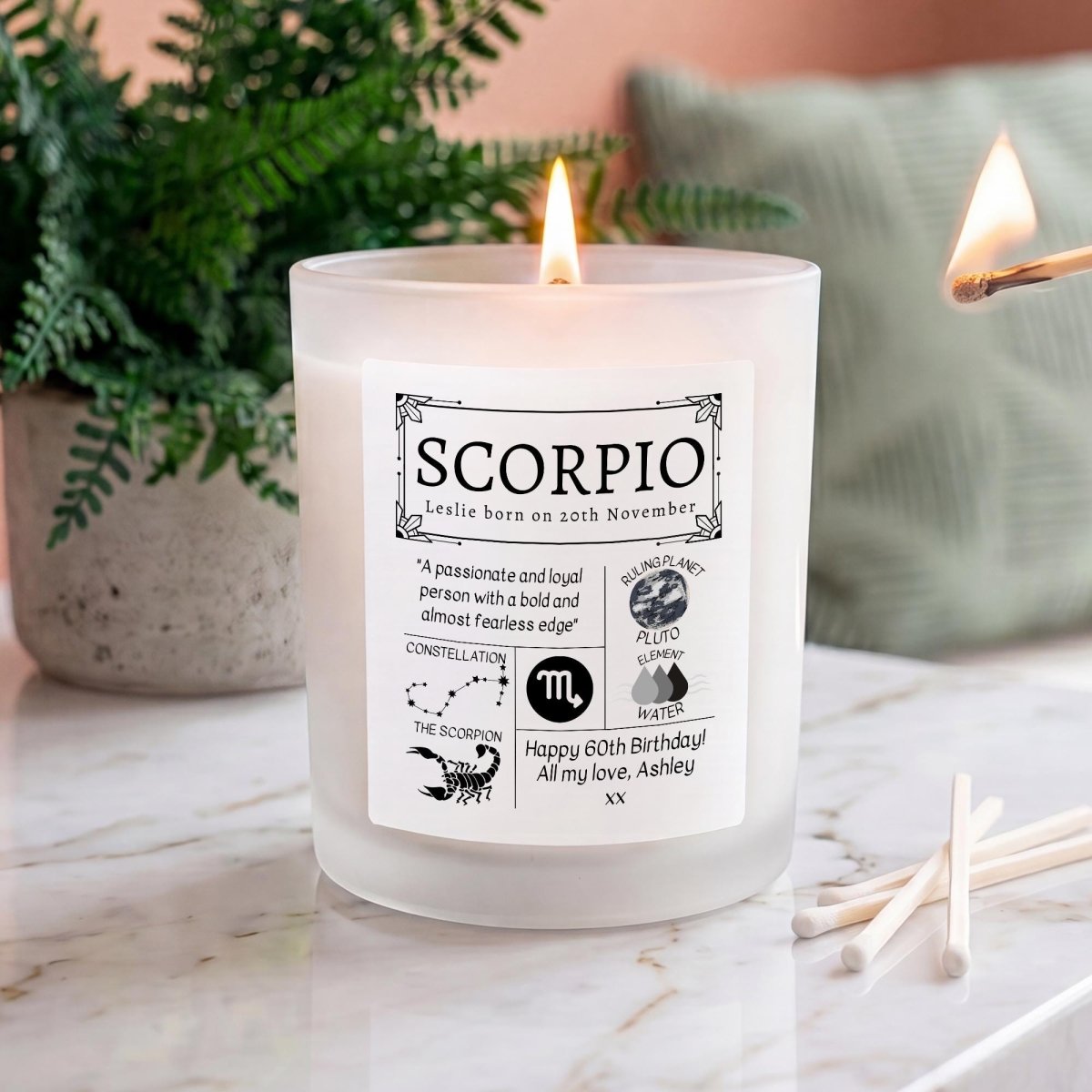 Personalised Scorpio Star Sign Candle - The Word Shack