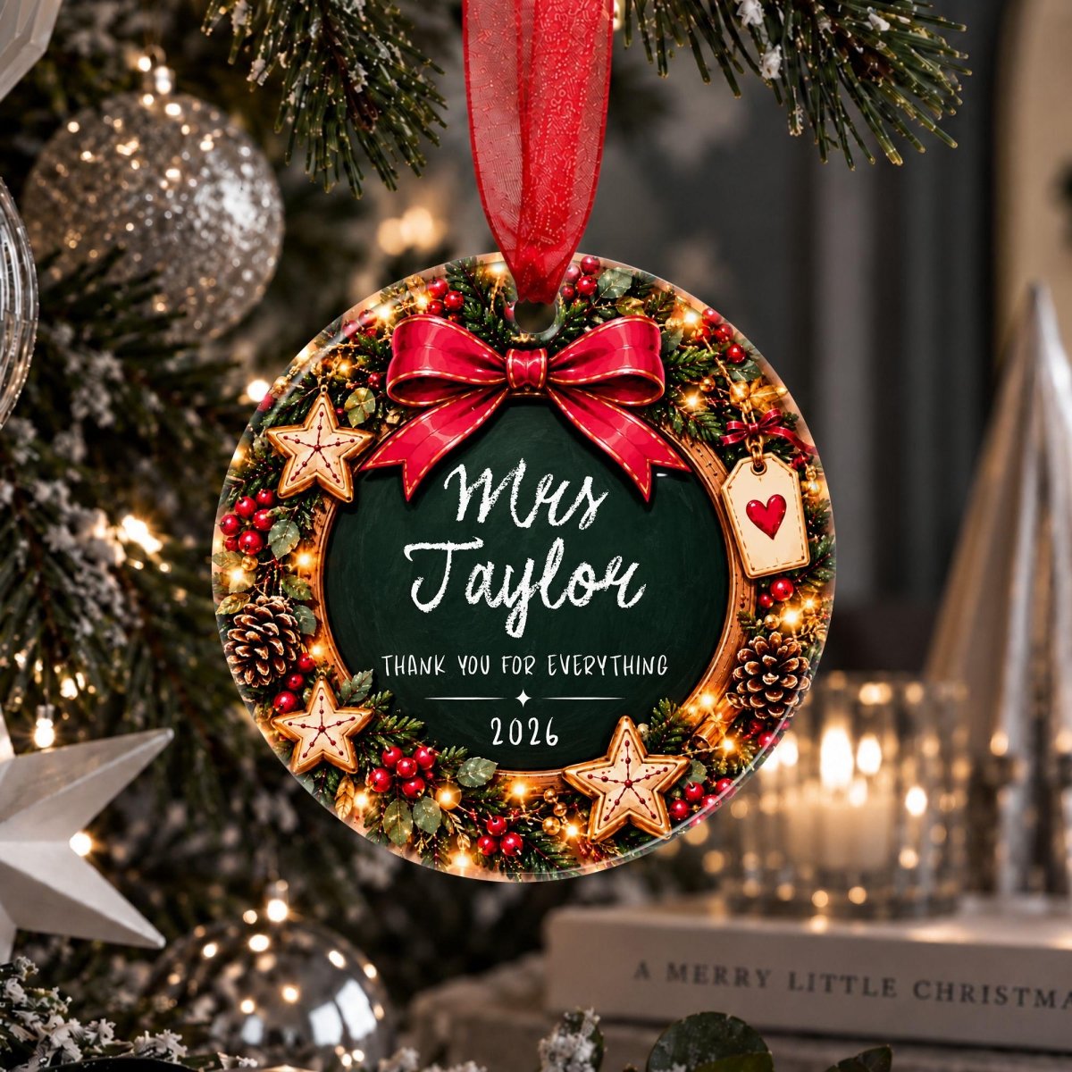 Personalised Teacher Christmas Bauble, Thank You Gift - The Word Shack