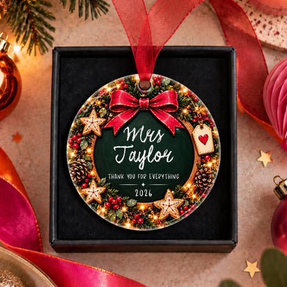 Personalised Teacher Christmas Bauble, Thank You Gift - The Word Shack