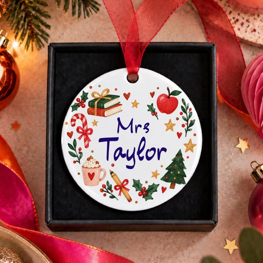 Personalised Teacher Christmas Bauble, Thank You Teacher Gift - The Word Shack