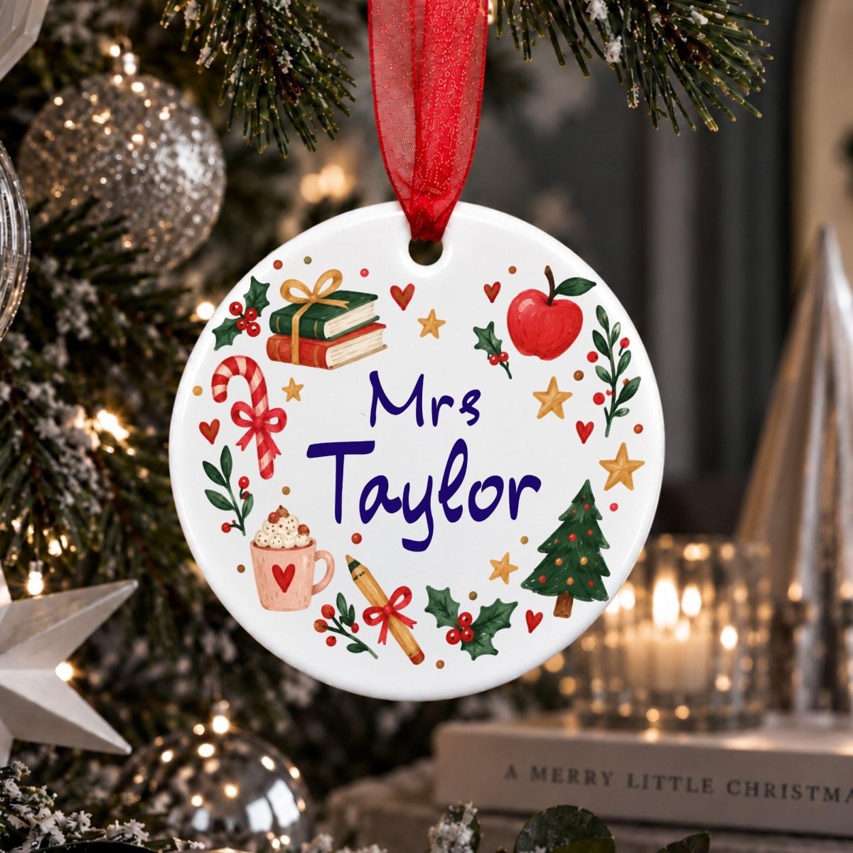 Personalised Teacher Christmas Bauble, Thank You Teacher Gift - The Word Shack