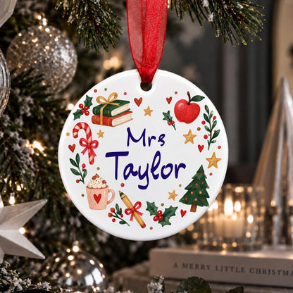 Personalised Teacher Christmas Bauble, Thank You Teacher Gift - The Word Shack