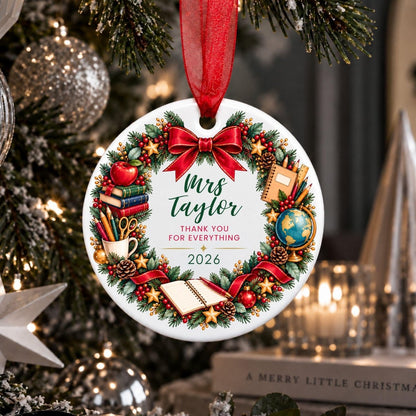 Personalised Teacher Christmas Bauble, Thank You Teacher Gift - The Word Shack