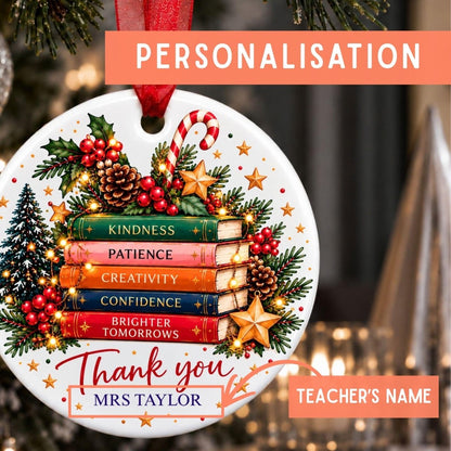 Personalised Teacher Christmas Bauble, Thank You Teacher Gift - The Word Shack