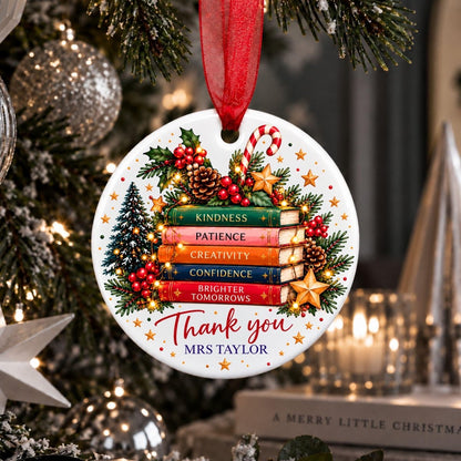 Personalised Teacher Christmas Bauble, Thank You Teacher Gift - The Word Shack