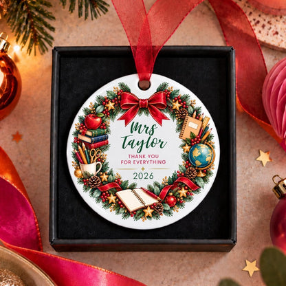 Personalised Teacher Christmas Bauble, Thank You Teacher Gift - The Word Shack