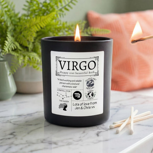 Personalised Virgo Star Sign Candle - The Word Shack