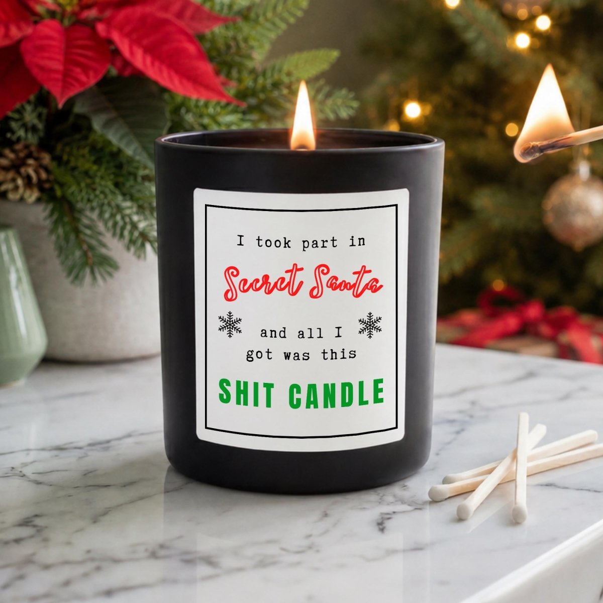Rude Funny Secret Santa Candle Gift - The Word Shack
