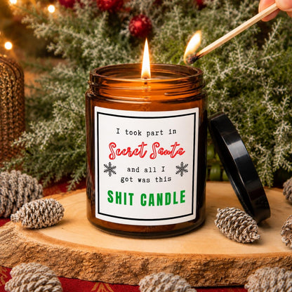Rude Funny Secret Santa Candle Gift "All I got was this shit Candle" - The Word Shack
