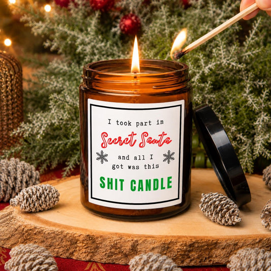 Rude Funny Secret Santa Candle Gift "All I got was this shit Candle" - The Word Shack